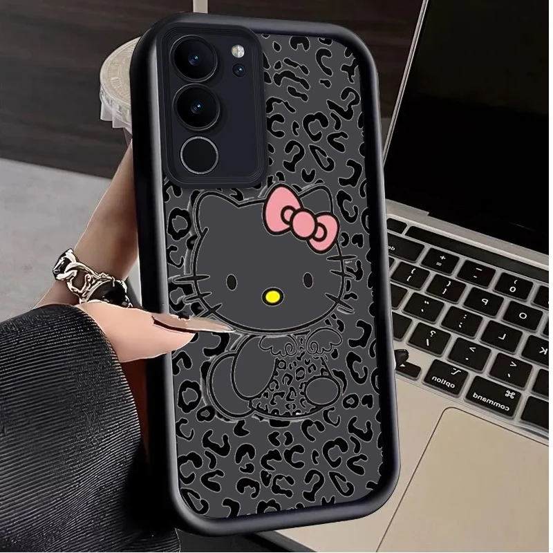 Hello Kitty Kawaii Cat Per Samsung Galaxy S24 S23 S22 S21 S20 Fe Ultra Plus S10 Lite 5G Liquid Eye Ladder Phone Case