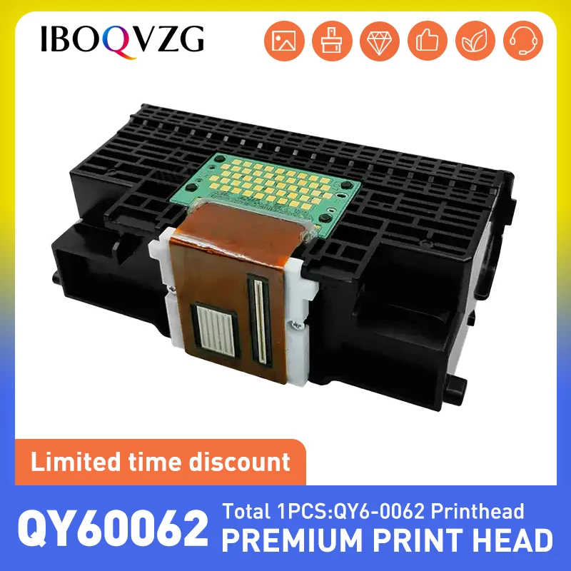 

IBOQVZG Printhead For Canon Print head QY6-0062 QY60062 iP7500 iP7600 MP960 MP950 MP970 Nozzle Inkjet Printer Parts