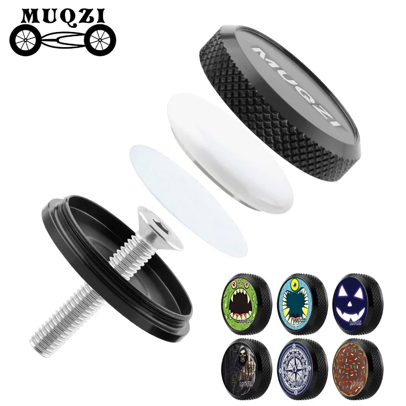 MUQZI For AirTag Bike Mount Headset Top Cap GPS Tracker Anti-Theft for Air Tag Bicycle Hidden Mount Waterproof Holder Stem Cap bike stem cap bicycle head cap bike mount
