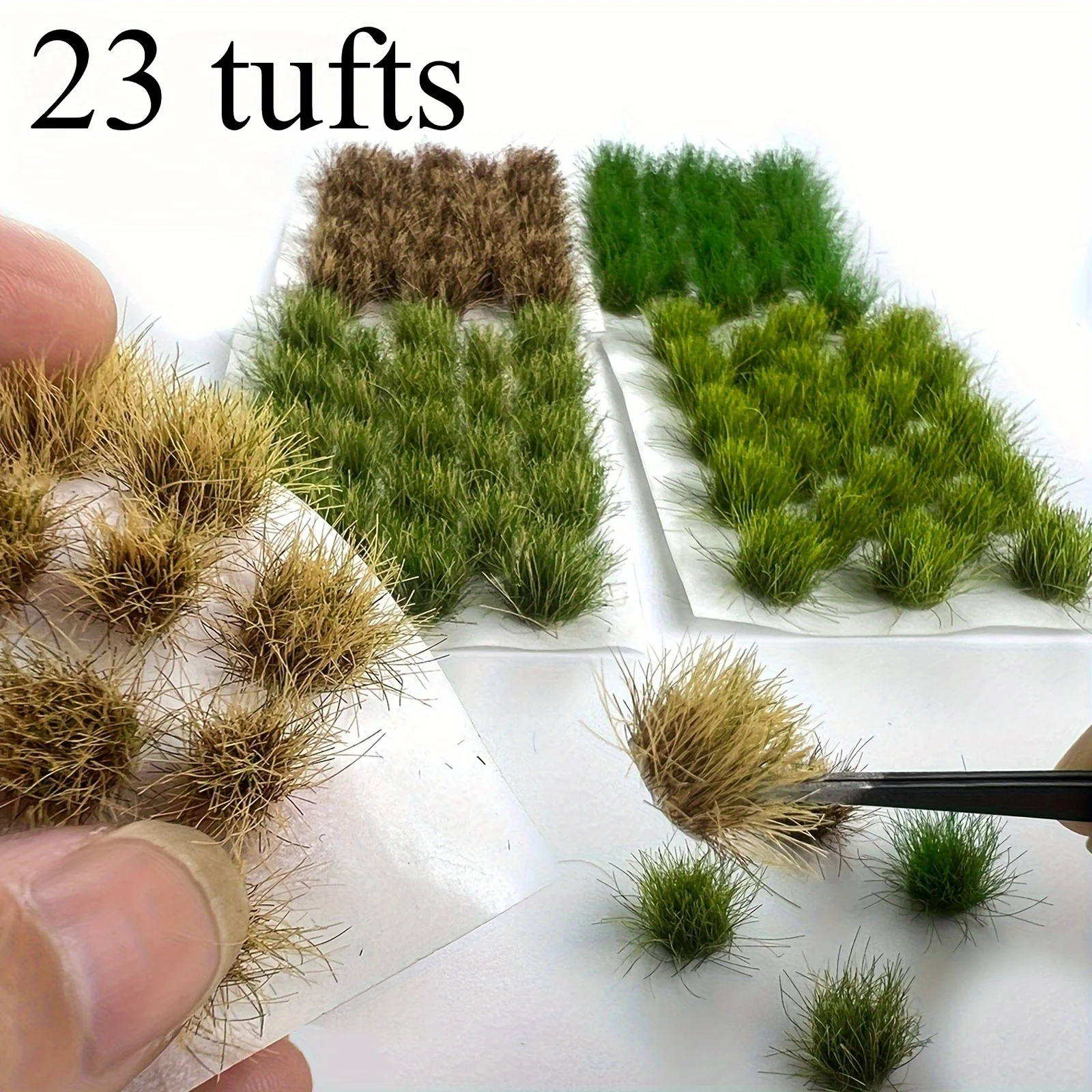 23tufts Model Grass Cluster for Model Craft Plastic Miniature Vegetation Artificial Grass for Decorating Micro-landscape Models
