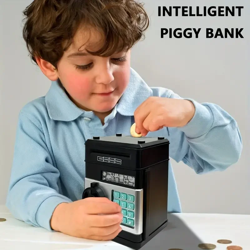Electronic Piggy Bank Coin Bank Automatic Mini Safe Coins Cash Saving Money Box Password Counter Code Key Lock Child Gift