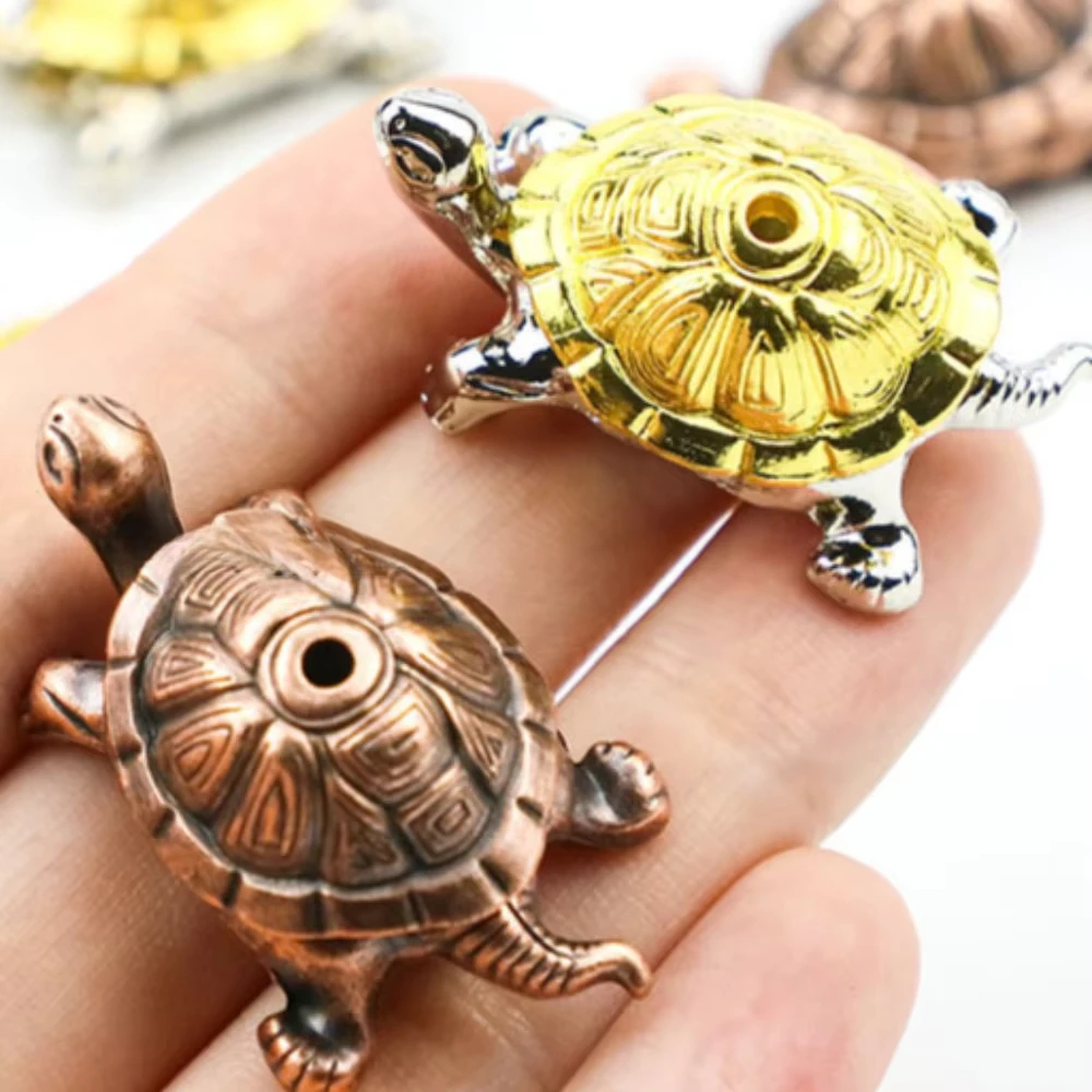 1/2Pcs Mini Metal Turtle Shape Incense Stick Meditation Buddha Sandalwood Stick Holder Funny Animal Incense Holders Home Decor
