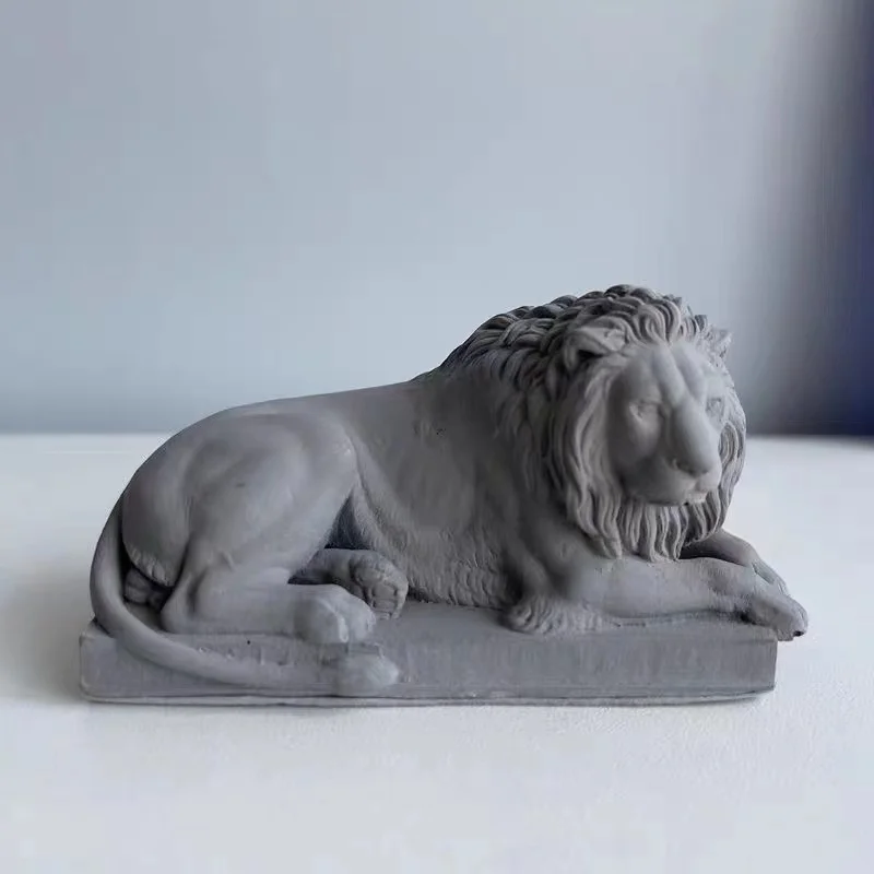 3DCharmLionsStatueSiliconeCandleMoldAnimalSculptureSilicone