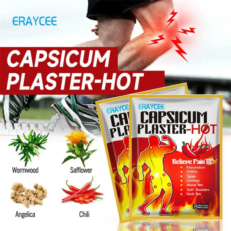 

Hot Pepper Pain Plaster Joint Powder Body Massage Plaster Muscle Fatigue Neck Waist Back Ache Lumbar Shoulder Joint Patches