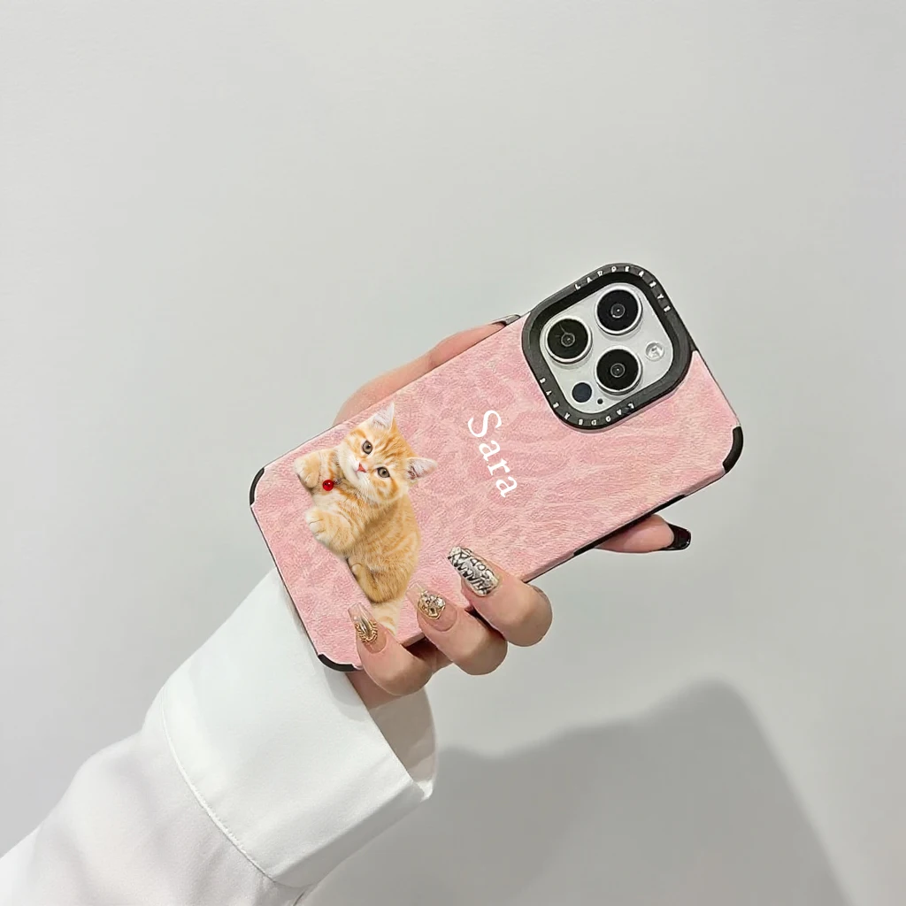 Capa de Couro Personalizada com Foto e Nome do Pet — Proteção Antichoque