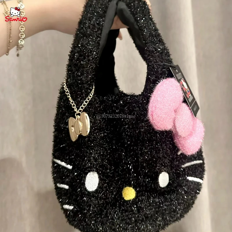 Kawaii Hello Kitty 50th Anniversary Clutch Bag Sanrio Cartoon Soft Portable Cosmetic Bag Girl Fashion Trend Coin Purse Gifts