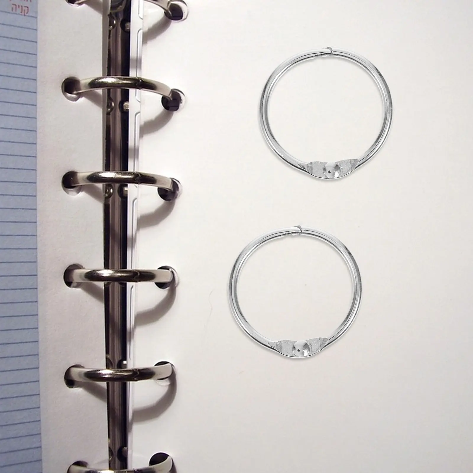 100개 소형 금속 루즈리프 바인더 링, DIY 스크랩북 플래시 카드 키체인 용품용 컴팩트 북 바인더 링