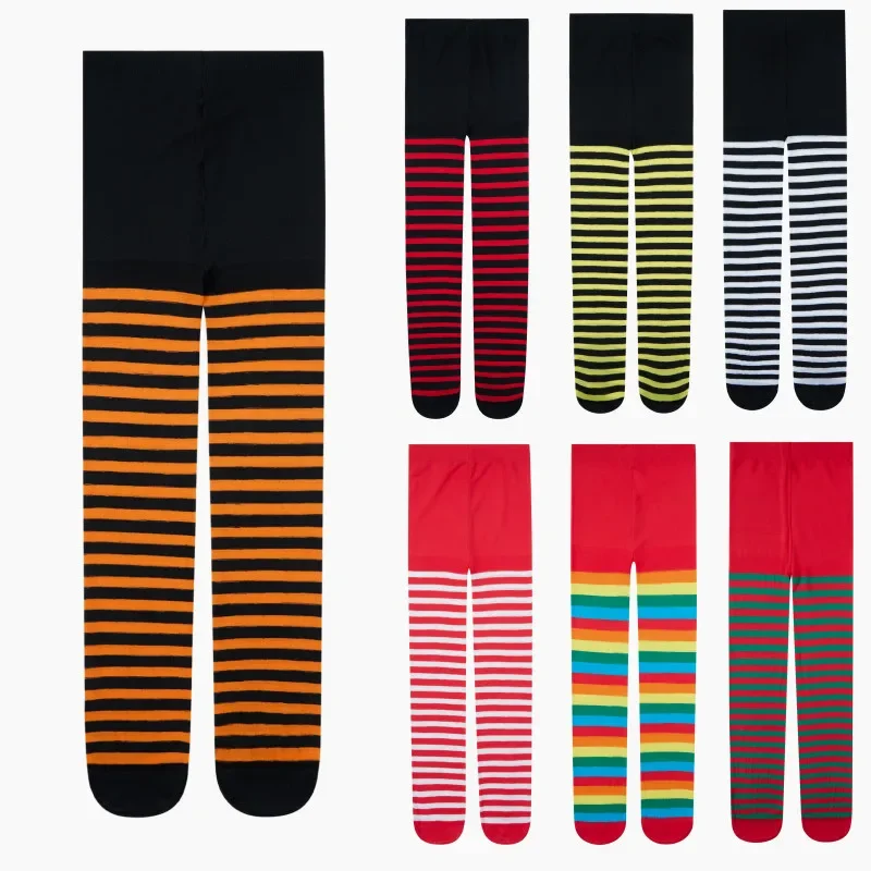 Girls Pantyhose Children Stockings Children Girl Pantyhose Kids Striped Pattern High Waist Cosplay Leggings Pants Cosplay Halloween Christmas Stockings