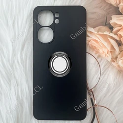 Enhanced Product Title: 
Versatile Phone Case with Back Ring Holder and TPU Soft Cover for Oukitel C58 Pro (Ring Case Black)