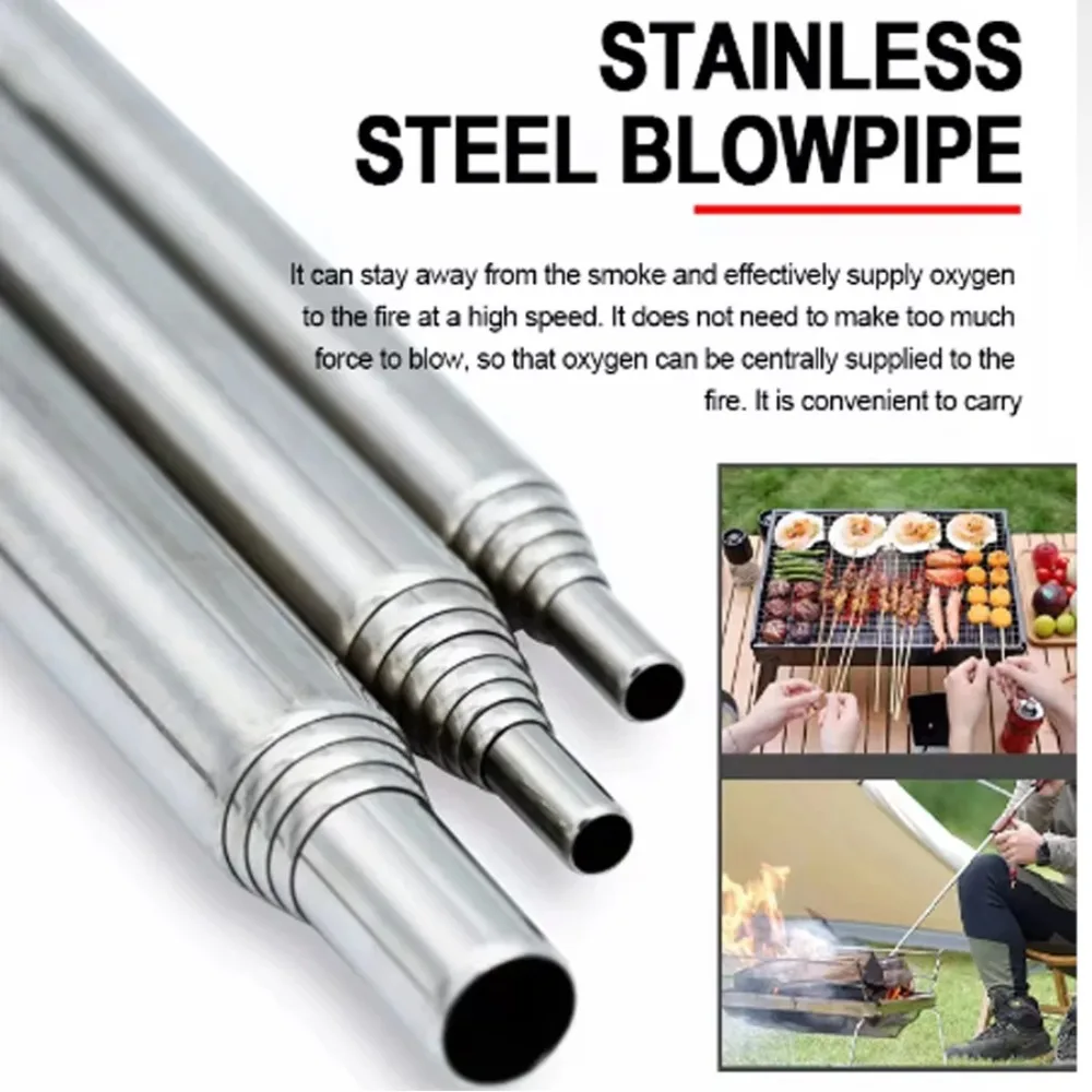Telescopic Stainless Steel Fire Blowpipe 2