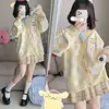 Anime Sanrioed Pompompurin Girl Cardigan Sweater Kuromi Kawaii Cinnamoroll Spring Autumn Knit Coat Preppy Loose Sweet Embroidery 2