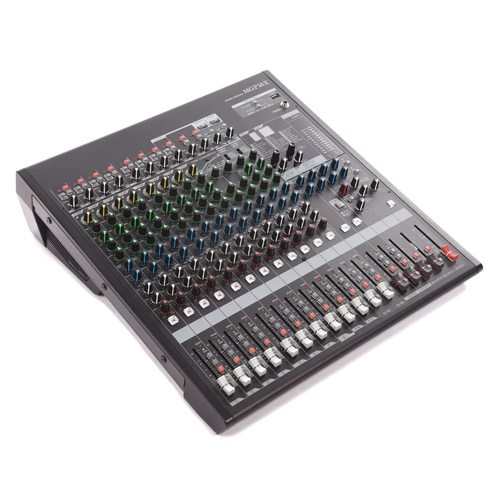 MGP16X 16 Channel Premium Mixing Console 10 Mic Inputs with 48V Phantom Power and HPF per Channel