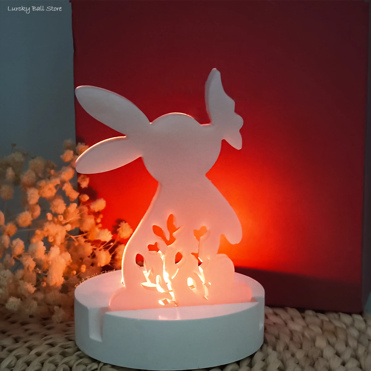 Easter Rabbit Candle Holder Silicone Mold Rabbit Kiss Butterfly Candlestick Mould DIY Aromatherapy Gypsum Resin Home Decoration silicone mold