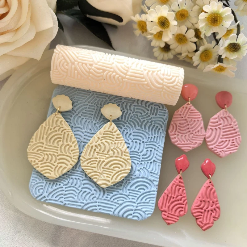 Soft Pottery Clay Texture Roller for DIY Earrings Making