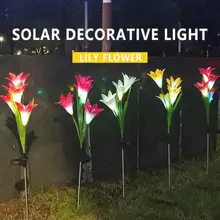 

Led Solar Light Waterproof Landscape Lamp Light-sensor Decor Lamp Simulation Lily Flower Night Lights Outdoor Garden Accessories