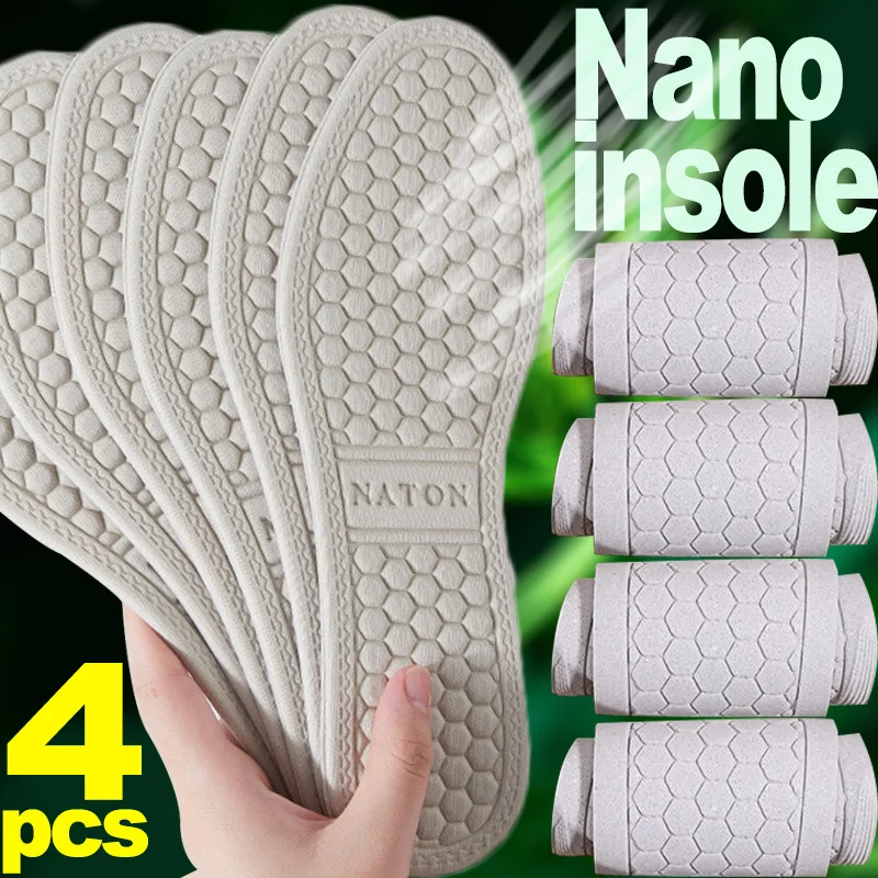 

Nano Deodorant Insoles Hipoli Antibacterial Latex Sports Shoe Pads Men Women Outdoor Running Foot Massage Insole Soft Breathable