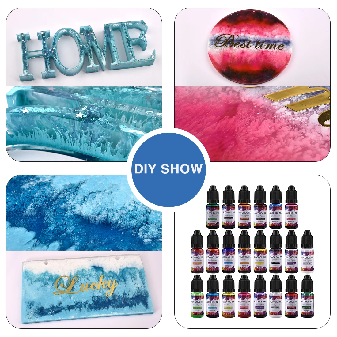 Epoxy Resin Dye UV Epoxy Resin Pigment Art Ink Alcohol Liquid Colorant 10ml/Bottle