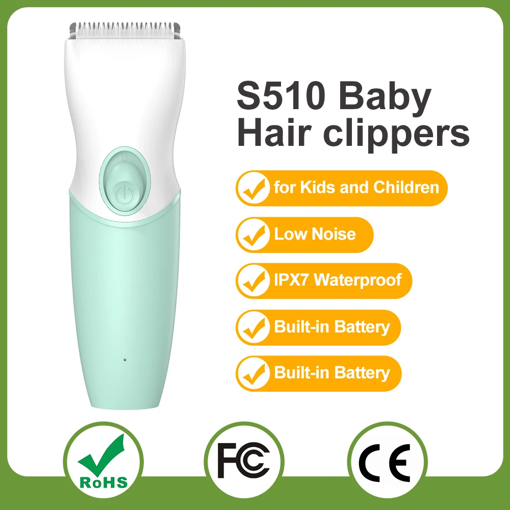 KidsHairClipperCordlessElectricBabyHairTrimmerLowNoiseIPX7WaterproofRechargeable