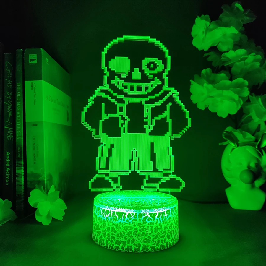 Undertale Anime Lamp Cute Room Decor RGB Table Light Houses Decoration Undertale Sans LED Nightlight for Children Birthday Gifts