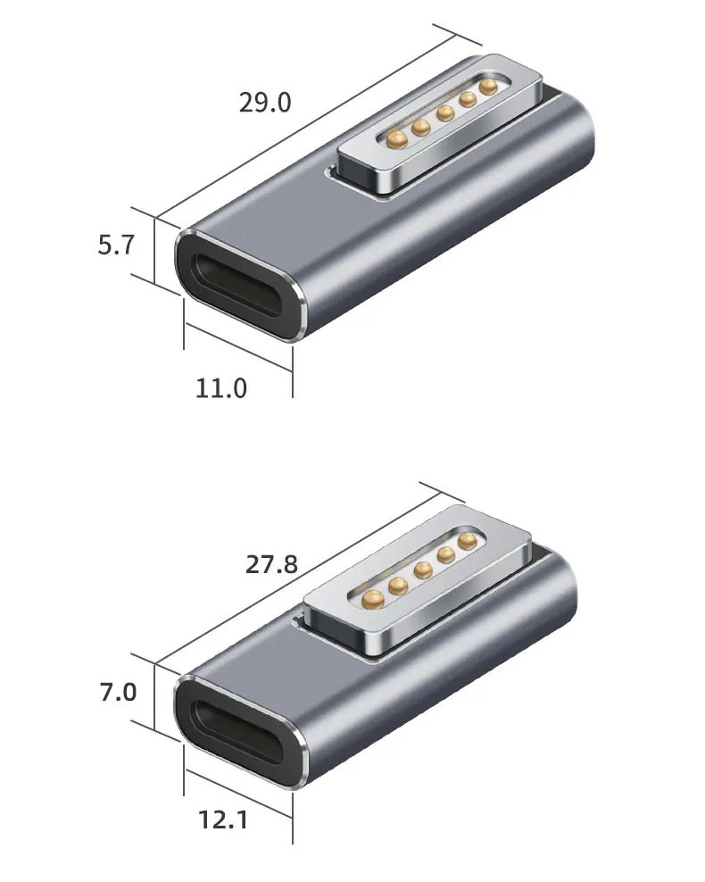 1 Pz Tipo C Adattatore Magnetico Pd Usb C Femmina Ricarica Rapida Convertitore Di Spina Magnetica Da 60W Per Apple Magsafe1 Magsafe 2 Macbook Pro
