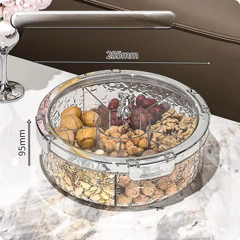 Ripple Seal Snack Box Portable Home Living Room Sealed Dried Fruit Tray New Year Coffee Table Snacks Treats Candy Box 3
