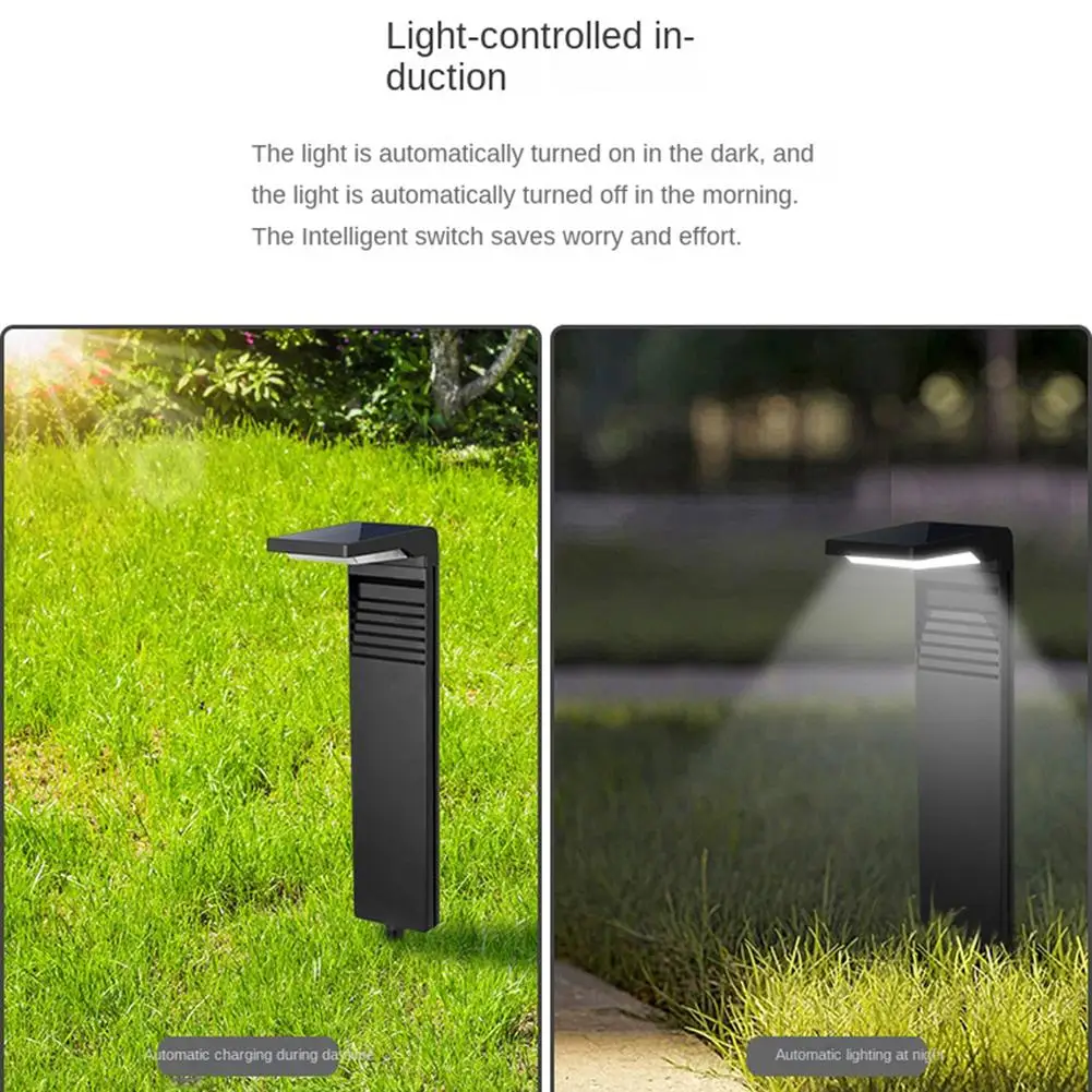Solar Garden Lights Outdoor Ip64 Waterproof High Brightness Adjustable Light Control Induction Lawn Lamp Home Decor
