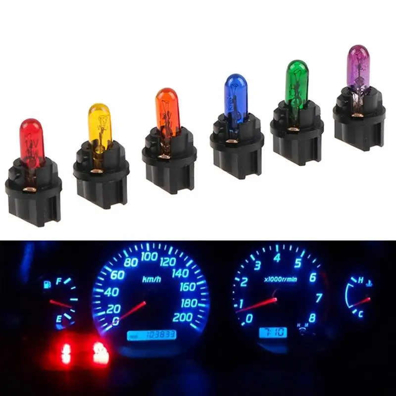 

10 Pieces LED Lights Dashboard Vehicle Quartz Glass Material Lamp T5 LED Bulbs Car Automobiles License Plate Lamp Car Interior