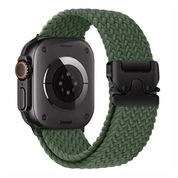 Braided Solo Loop Strap for Smartwatches - Premium Elastic Band Design (8 Army green)