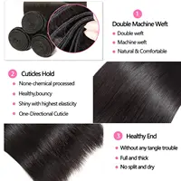 Paquets de cheveux humains avec fermeture 12A paquets droits cheveux humains avec fermeture 100% paquets de cheveux bruts vierges birmans non transformés 2