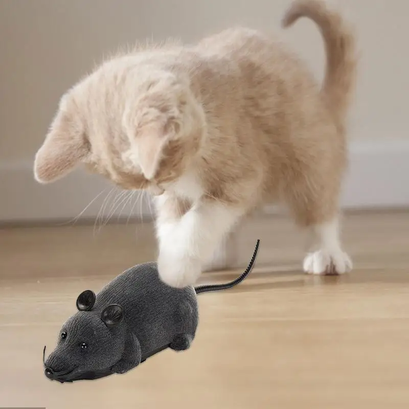 Robot Mouse Cat Toys RC Battery Powered Mimic Real Prey Four Way Wireless Remote Control Electric