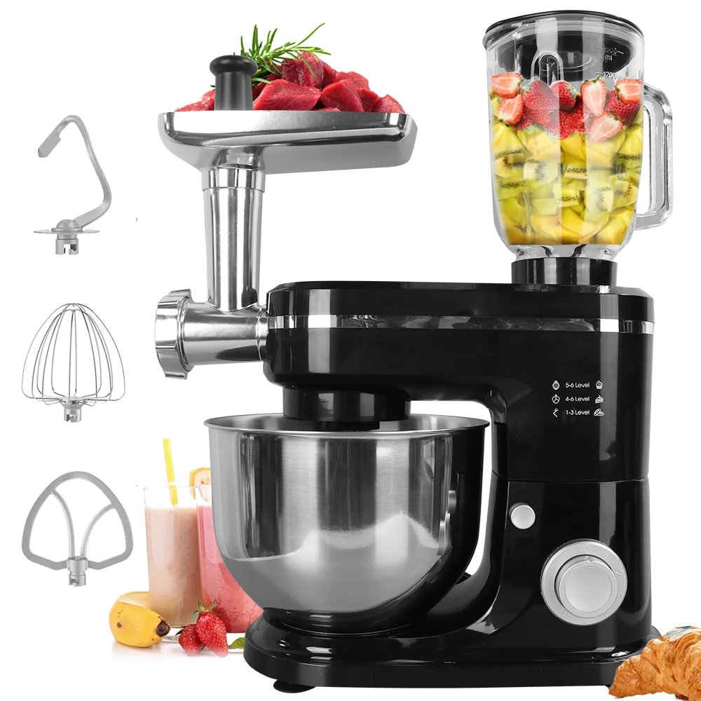 6IN1 Kitchen Electric Mixer Stainless Steel Bowl MultiFunction With
