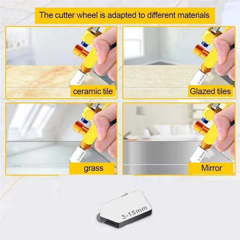 5 Pieces Tile Glide Opener Heads Replacement Glass Opening Wheels Alloy Metal Ceramic Gliding Parts Supplies Construction Tools 5