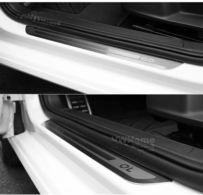 3D Etching 304 Stainless Steel Door Sill Plate For VW GOLF 6 7 7.5 8 GTI Passat Polo Touran R-line Jettat T-roc