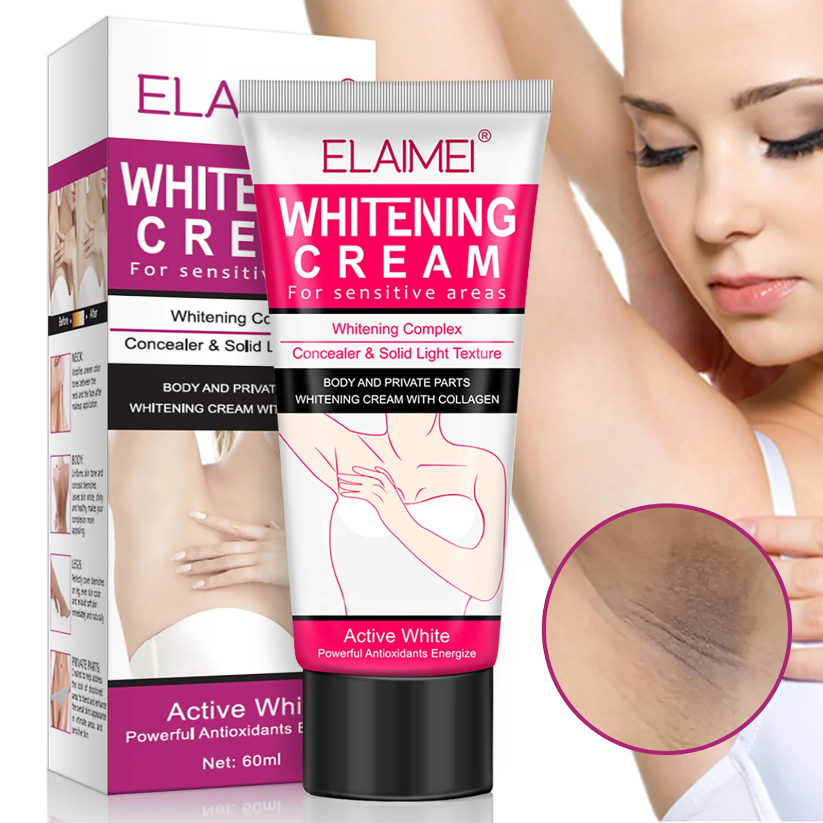 Underarm Black Removing Cream Repair Whitening and Melanin Removing Axillary Elbow