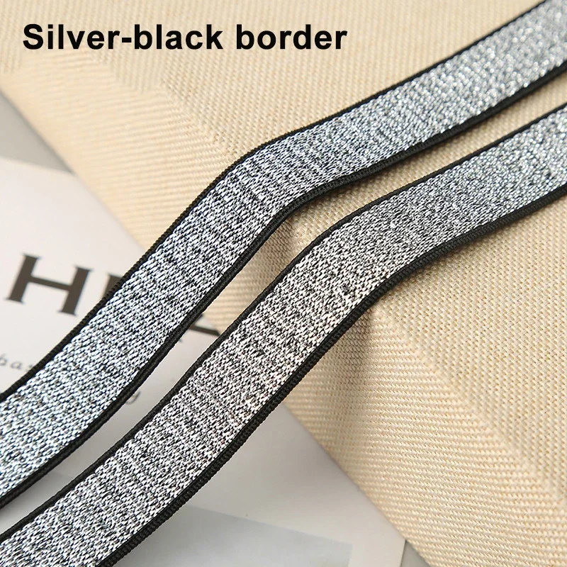 thumbnail image 2 of Glitter Elastic Ribbon - 5/8 Inch 5 Yard Silver Stretch Band For Hair Ties & Crafts 2 of 13