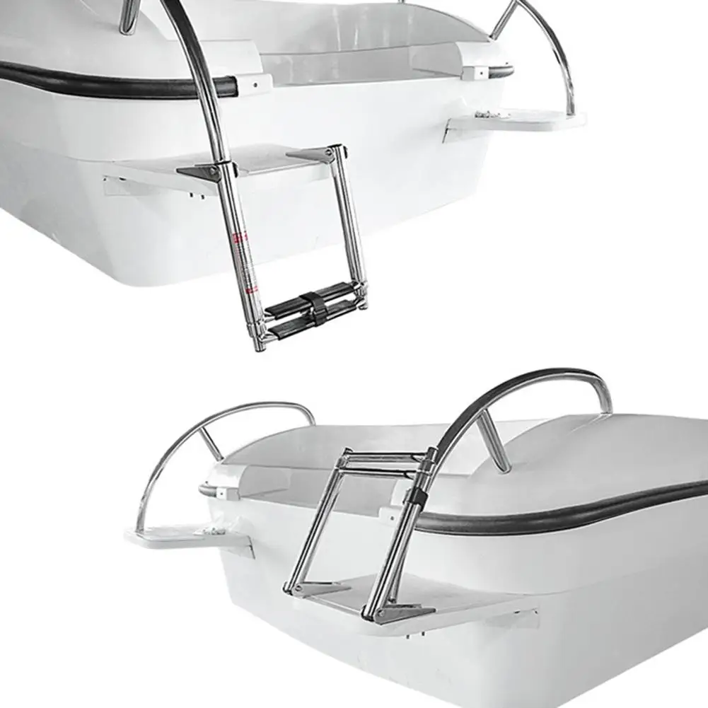 

YOUZI Boat Ladder 2 Steps Stainless Steel Slide Platform Marine Stainless Steel 304 Telescoping Folding Ladder Deck