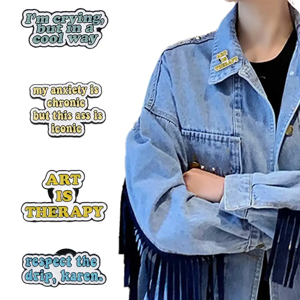 

Lapel Pin Jewelry Accessories Travel Commemorative ART IS THERAPY Lapel Brooch Funny Brooches Enamel Pin Brooches Pin