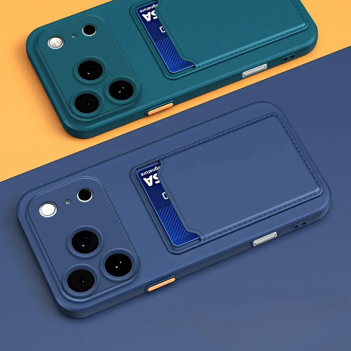 Elegant Soft Silicone Wallet Phone Case with Card Holder Slot - Premium TPU Back Cover