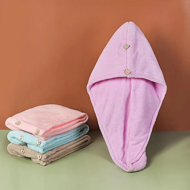 10Pcs Quick Dry Hair Quick Drying Microfiber Towels Bathroom Nursing Cap With Buckle Sauna Spa Towel Bath