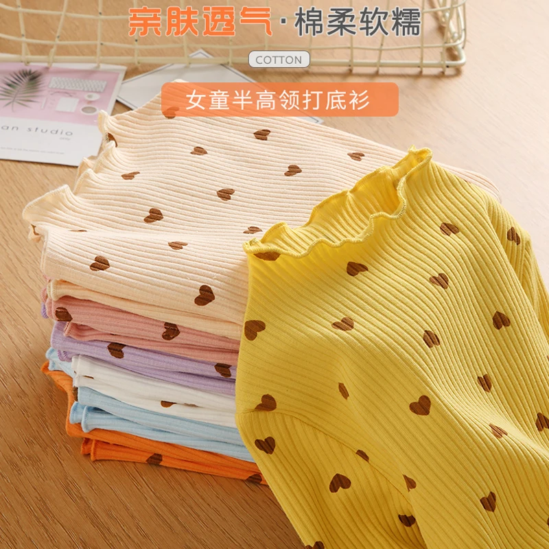 Girls' Base Shirt Spring Clothing 100% Cotton Children'S Long-Sleeved T-Shirt Autumn 1-7 Years Old Kids Casual Top For Home Wear - 3