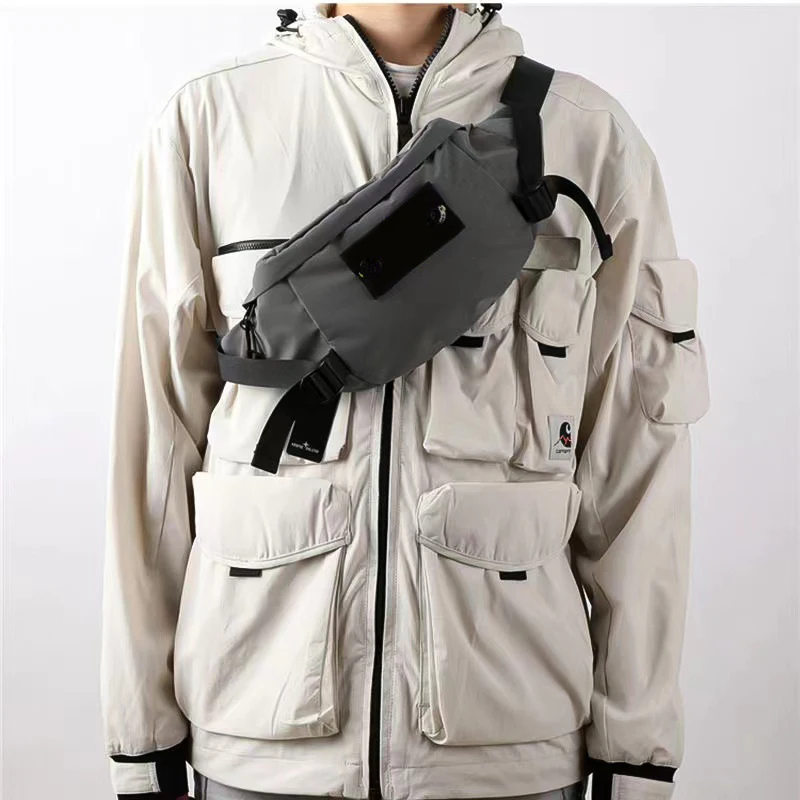 

High Street Outdoor Island Crossbody Bag Men's and Women's 3M Reflective Waterproof Travel Bag Detachable Compass Waist Bag