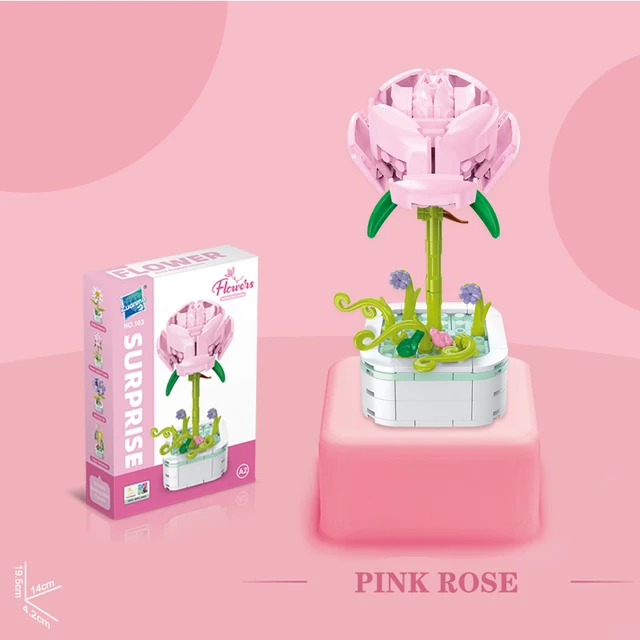 Bouquet Building Block Set Plant Potted Bricks Toys Sunflower Rose Tulip Simulation Flower Desktop Ornament Girls Romantic Gifts - 103A-2