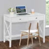 Writing Desk, White Writing Computer Desk with Drawers,Small Modern Table for Bedrooms,White Vanity Table, Writing Desk 1