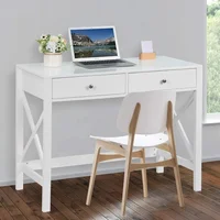 Writing Desk, White Writing Computer Desk with Drawers,Small Modern Table for Bedrooms,White Vanity Table, Writing Desk 1
