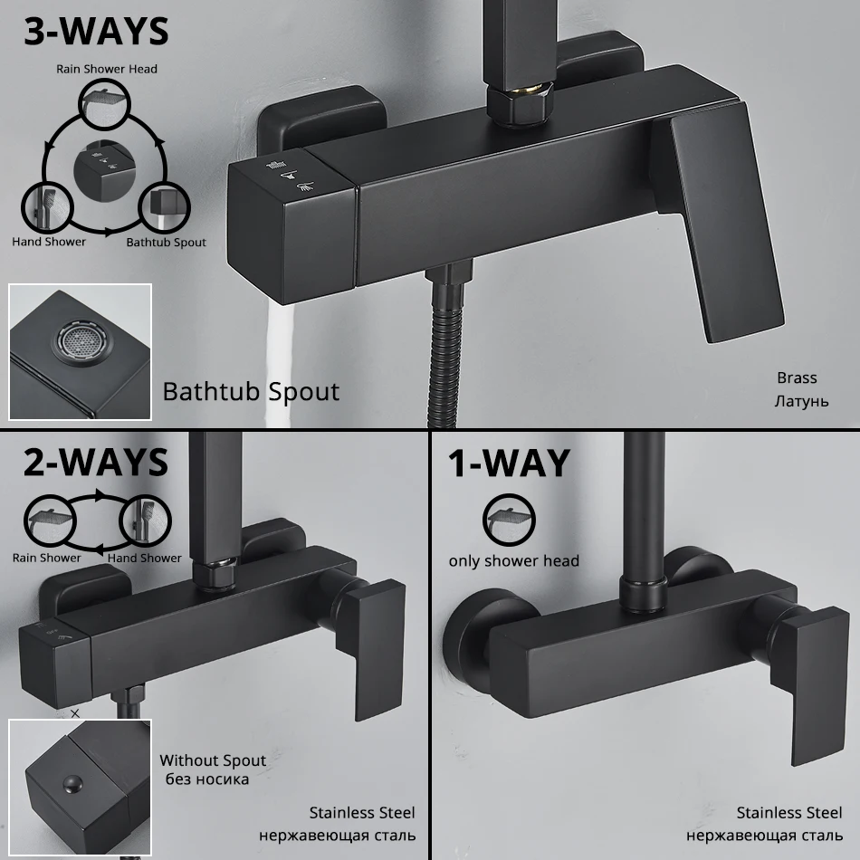 Bathroom Faucet Bathroom Shower Faucet Set Bathroom Shower Faucet Set Wall Mount Rainfall Shower Head With Handheld Sprayer Bathtub Tap Mixer 3/2/1 Function System