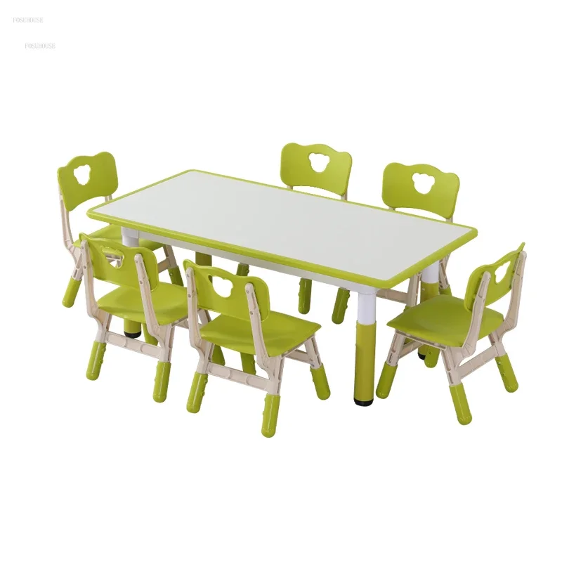 Children Tables Kindergarten Learning Table and Chair Can Lift Plastic Desks Home Can Write and Graffiti Table Painting Tables C