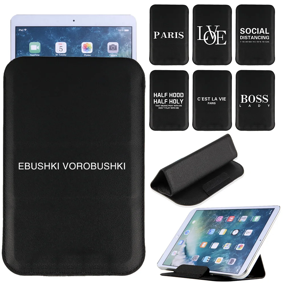 

Universal Tablet Bag Case Magnet Pack 7 8 10 10.1 inch Sleeve Magnetic Stand Cover Pouch Text Leather Folding Tablets Holder