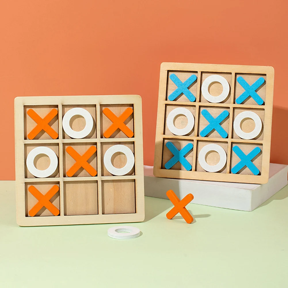 Wooden Tic Tac Toe Game for Kids Hand Eye Coordination