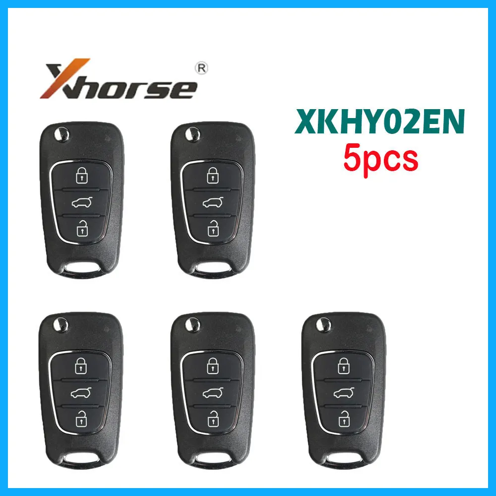 

5PCS Xhorse XKHY02EN Wire Car Remote Key for Hyundai Flip 3 Buttons Remote Control Key for VVDI MINI Key Tool English Version