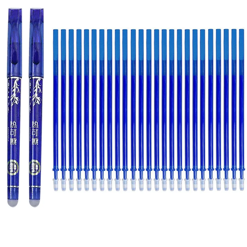 

Erasable Pen Set 0.5mm Needle Tip Gel Ink Pens Refills Rods Write Erase Washable Handle For School Office Supplies